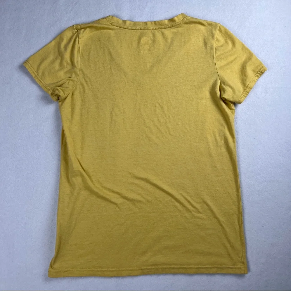The North Face Cotton Blend V-Neck Shirt Yellow Small - Picture 2 of 6